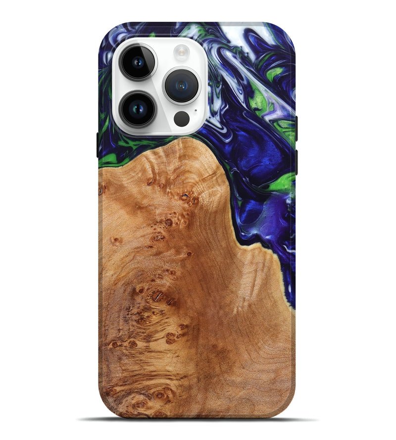 iPhone 15 Pro Max Wood+Resin Live Edge Phone Case - Nasir (Purple, 657949)