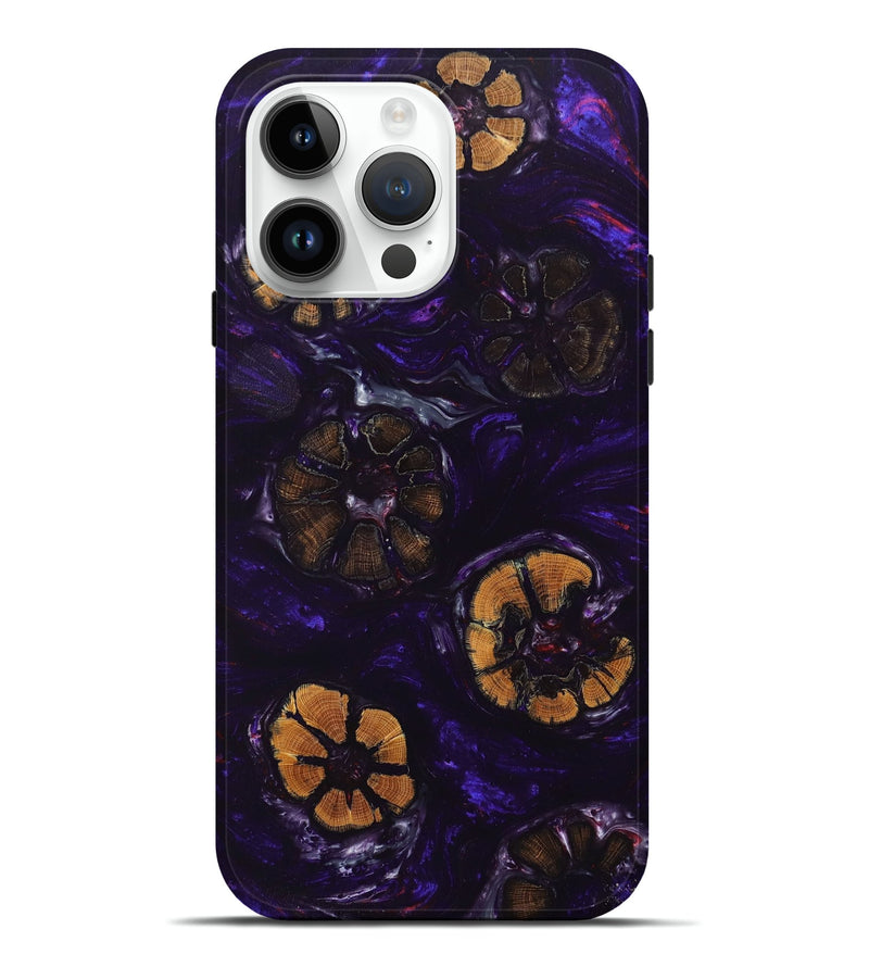 iPhone 15 Pro Max Wood+Resin Live Edge Phone Case - Juan (Purple, 657972)