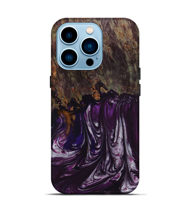 iPhone 14 Pro Wood+Resin Live Edge Phone Case - Viola (Purple, 657973)