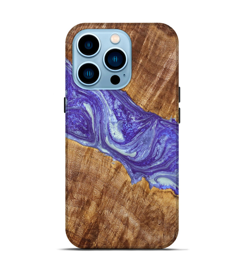 iPhone 14 Pro Wood+Resin Live Edge Phone Case - Royalty (Purple, 657987)