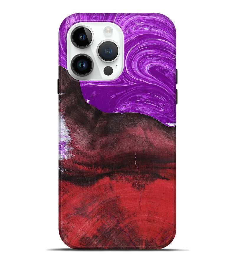 iPhone 15 Pro Max Wood+Resin Live Edge Phone Case - Bertha (Purple, 657991)
