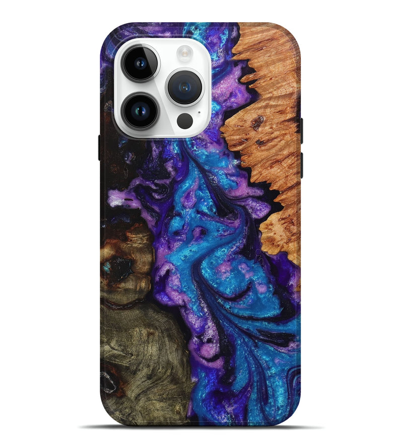 iPhone 15 Pro Max Wood+Resin Live Edge Phone Case - Aitana (Cosmos, 658285)