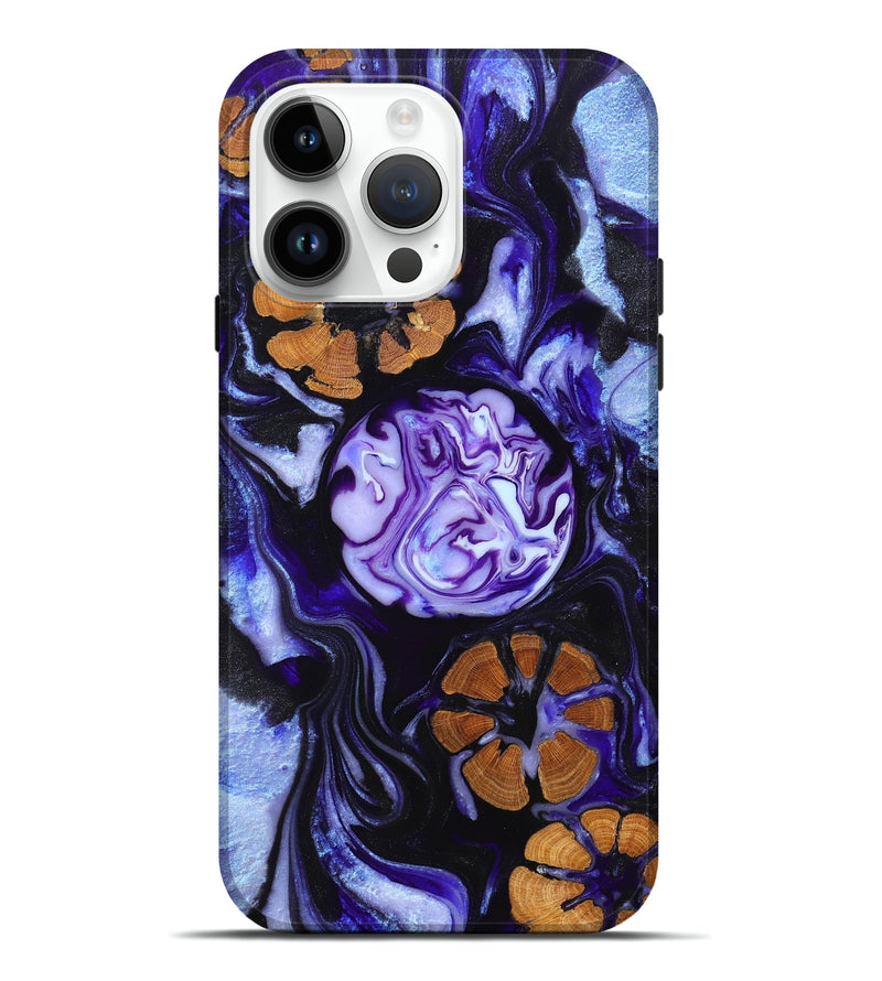 iPhone 15 Pro Max Wood+Resin Live Edge Phone Case - Zion (Cosmos, 658299)