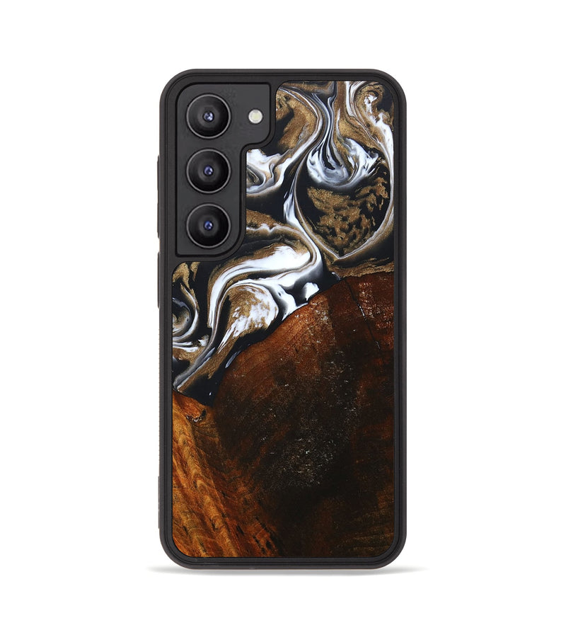 Galaxy S23 Wood+Resin Phone Case - Jewel (Black & White, 658433)