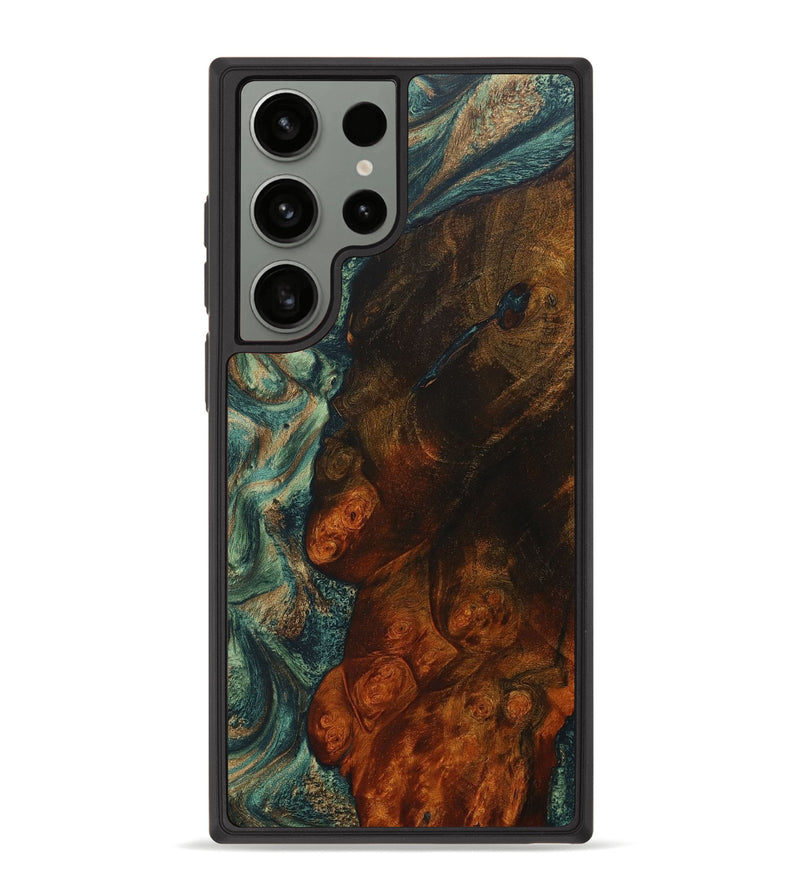 Galaxy S23 Ultra Wood+Resin Phone Case - Kathleen (Green, 658466)