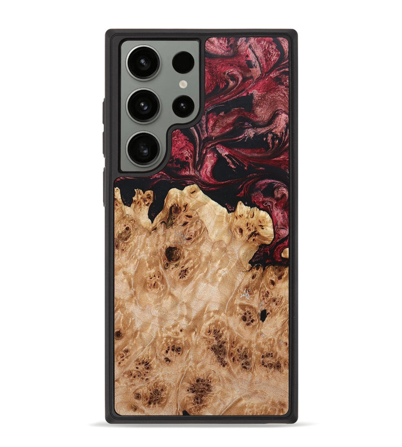Galaxy S23 Ultra Wood+Resin Phone Case - Bennie (Red, 658575)