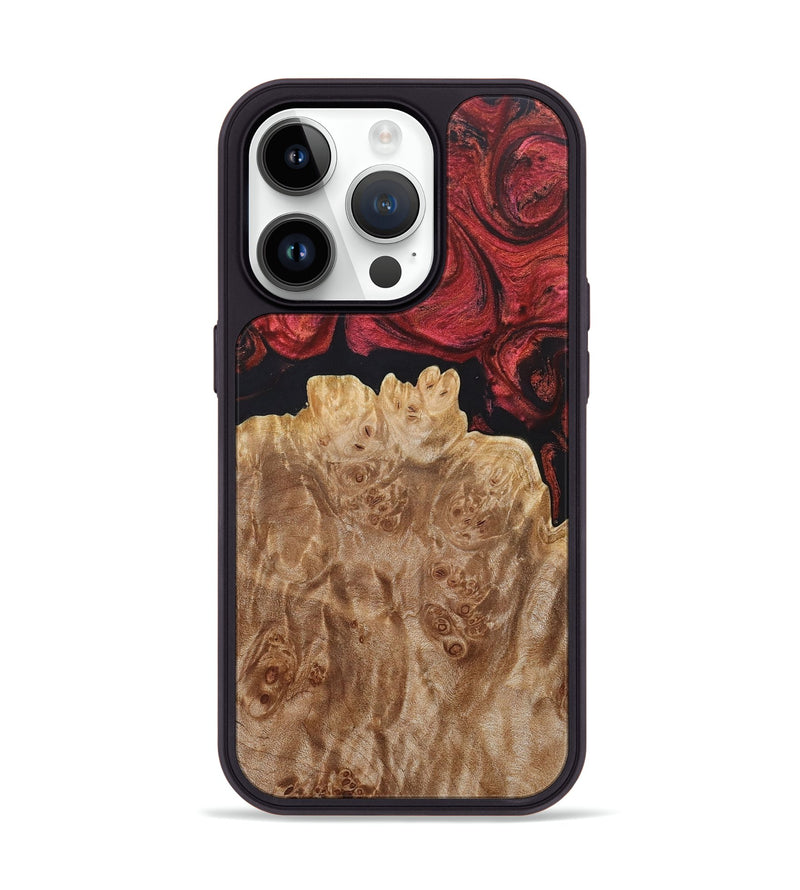 iPhone 15 Pro Wood+Resin Phone Case - Atticus (Red, 658584)