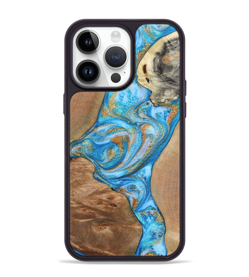 iPhone 15 Pro Max Wood+Resin Phone Case - Keegan (Mosaic, 658632)