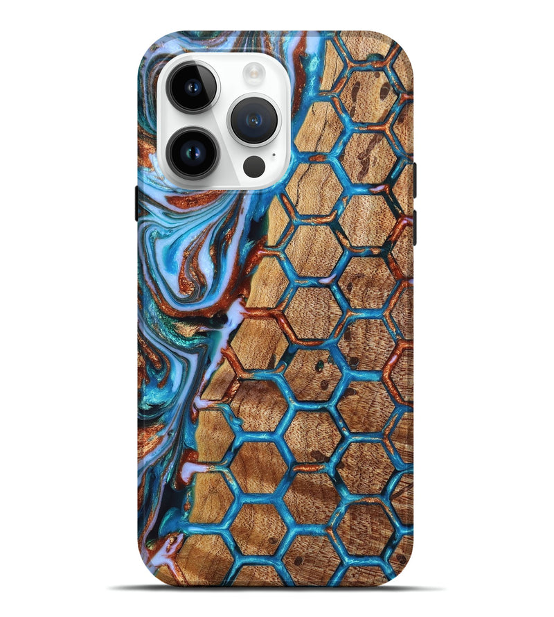 iPhone 15 Pro Max Wood+Resin Live Edge Phone Case - Emmett (Pattern, 658719)