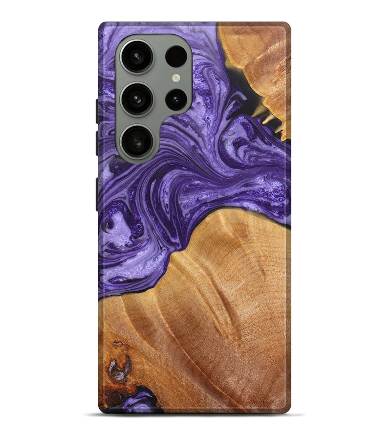 Galaxy S23 Ultra Wood+Resin Live Edge Phone Case - Lisa (Purple, 658733)