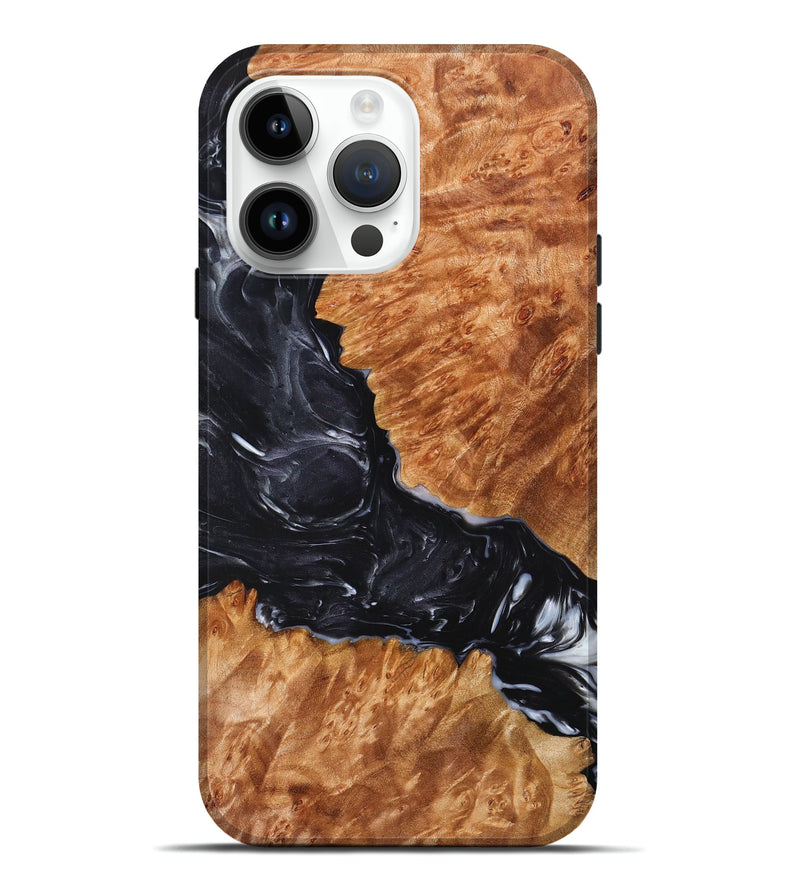 iPhone 15 Pro Max Wood+Resin Live Edge Phone Case - Walker (Black & White, 658742)