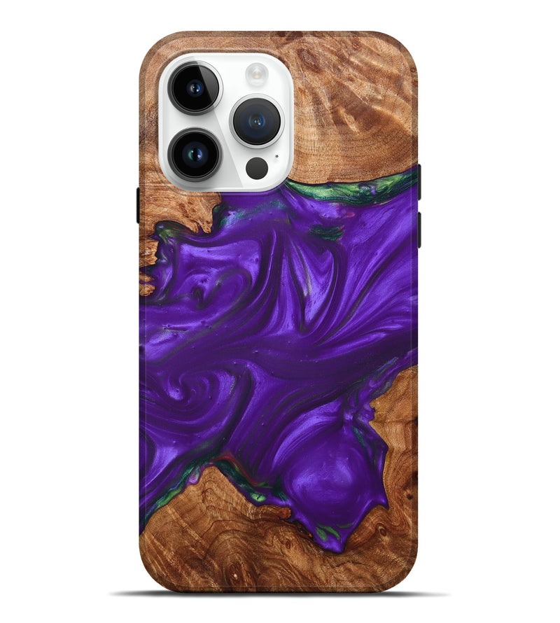iPhone 15 Pro Max Wood+Resin Live Edge Phone Case - Luke (Purple, 658756)