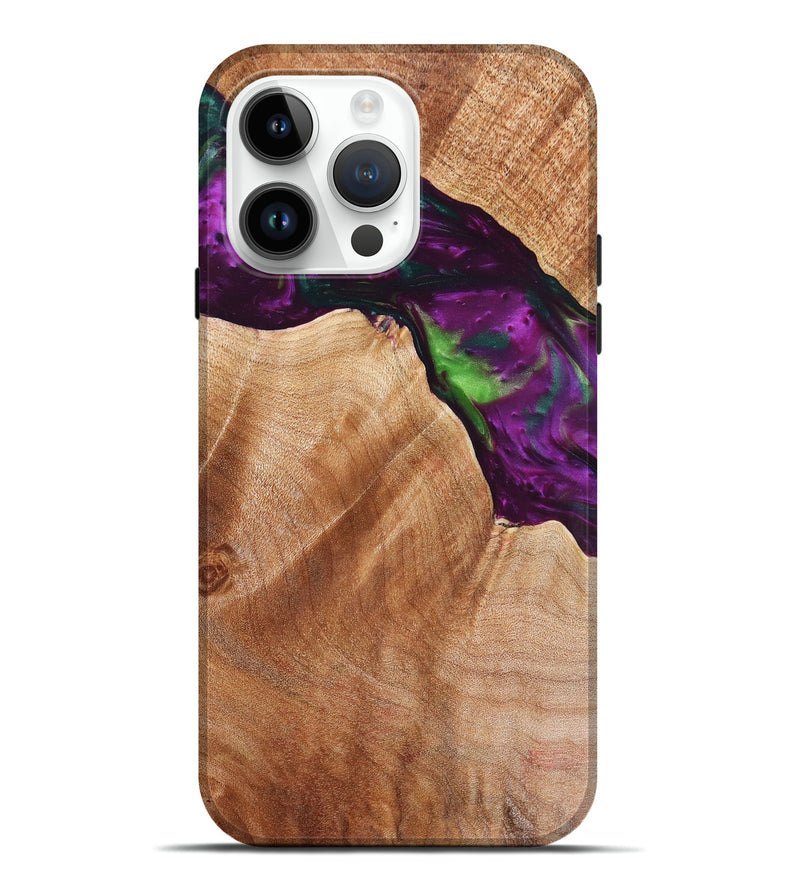 iPhone 15 Pro Max Wood+Resin Live Edge Phone Case - Killian (Purple, 658759)