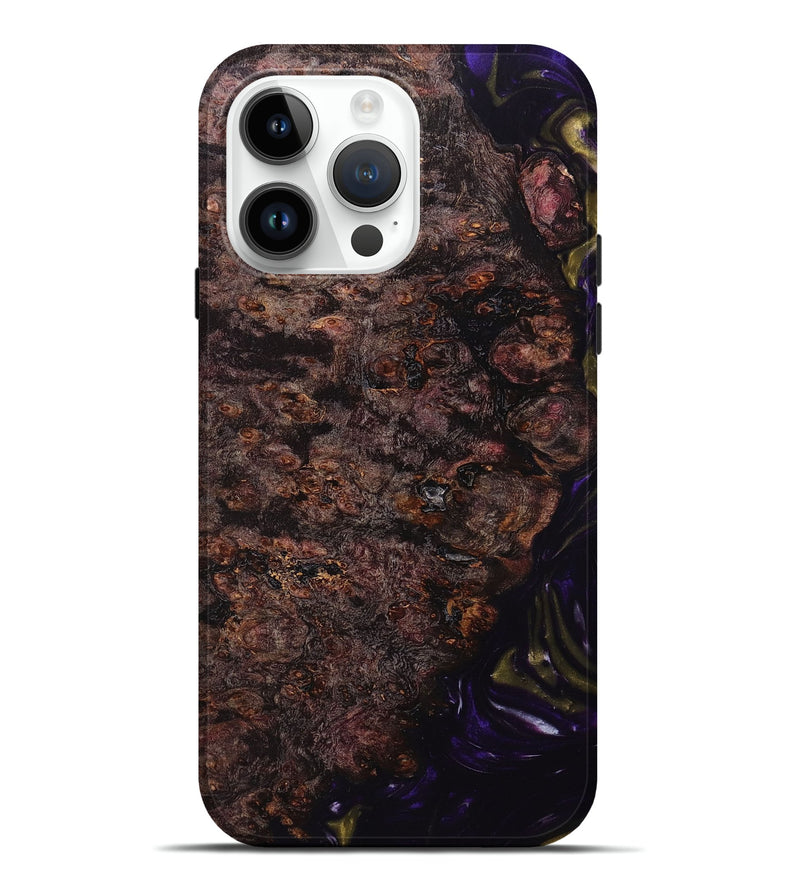 iPhone 15 Pro Max Wood+Resin Live Edge Phone Case - Diego (Purple, 658760)