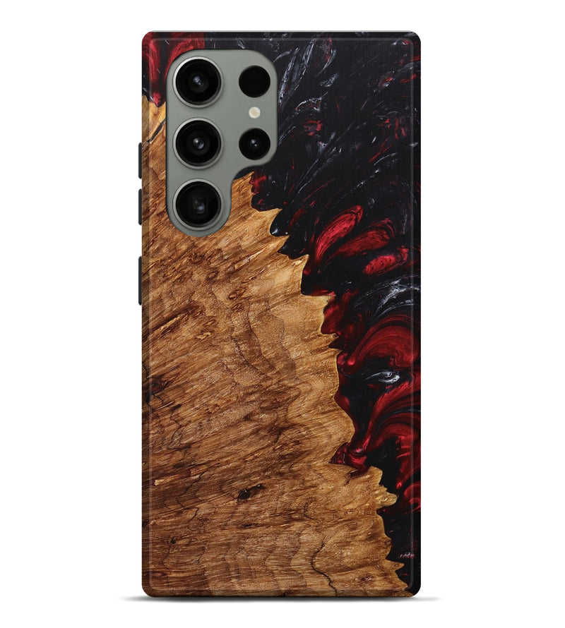 Galaxy S23 Ultra Wood+Resin Live Edge Phone Case - Elisabeth (Red, 658769)