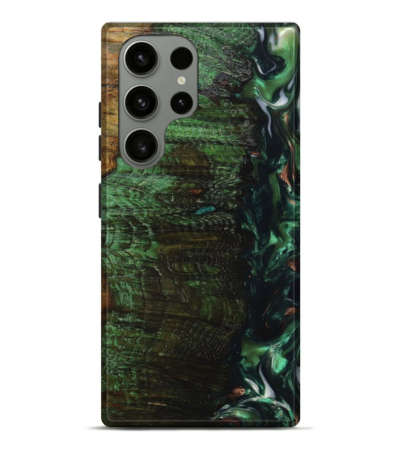 Galaxy S23 Ultra Wood+Resin Live Edge Phone Case - Cristian (Green, 658772)