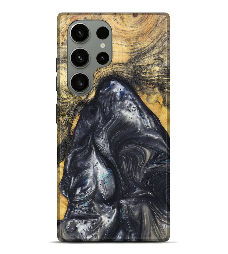 Galaxy S23 Ultra Wood+Resin Live Edge Phone Case - Kassandra (Black & White, 658790)