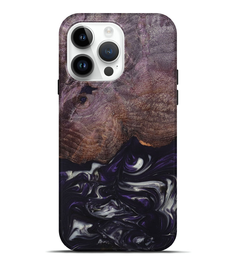 iPhone 15 Pro Max Wood+Resin Live Edge Phone Case - Aaliyah (Purple, 658793)
