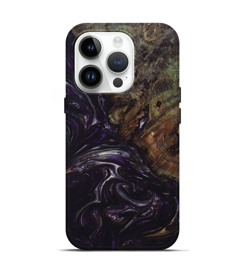 iPhone 15 Pro Wood+Resin Live Edge Phone Case - Heidi (Purple, 658794)