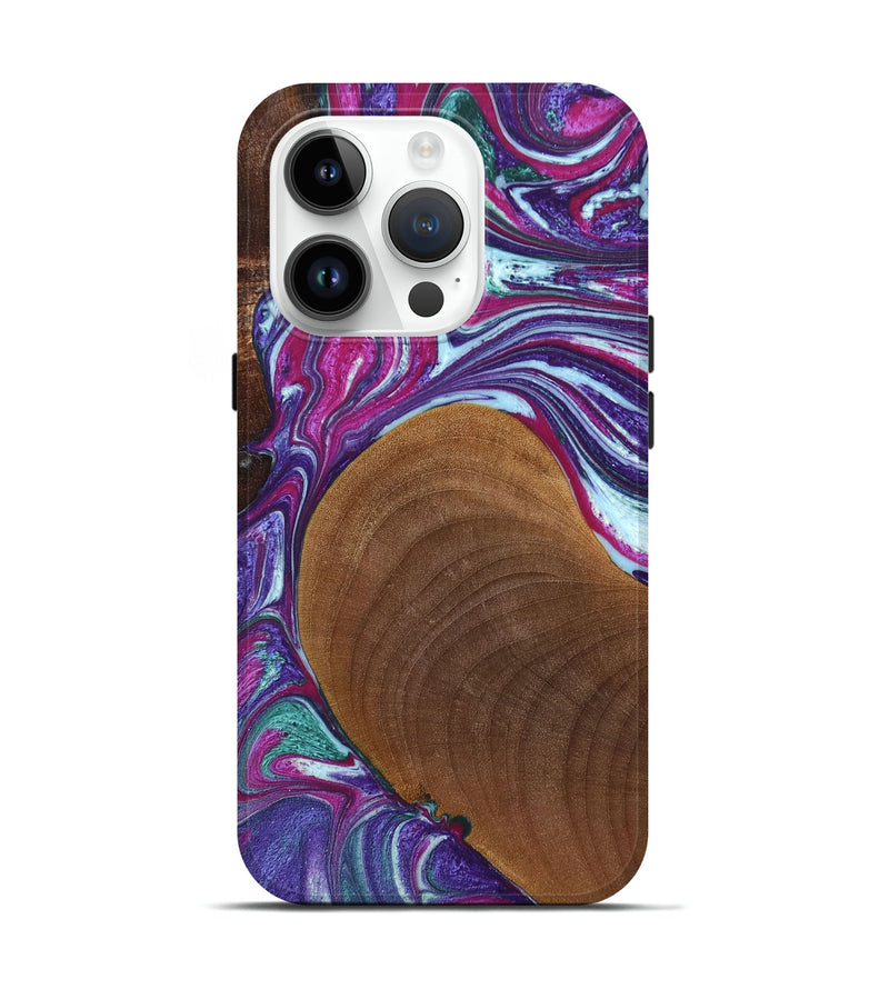 iPhone 15 Pro Wood+Resin Live Edge Phone Case - Lola (Purple, 658802)