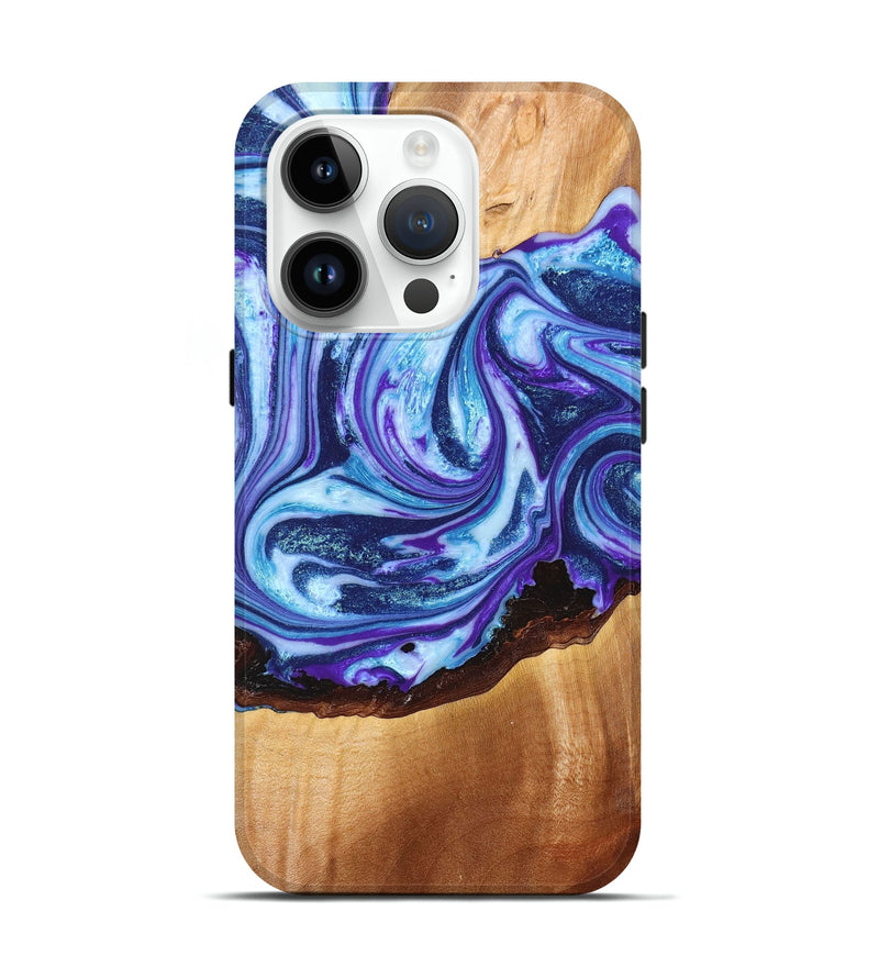 iPhone 15 Pro Wood+Resin Live Edge Phone Case - Tate (Purple, 658803)