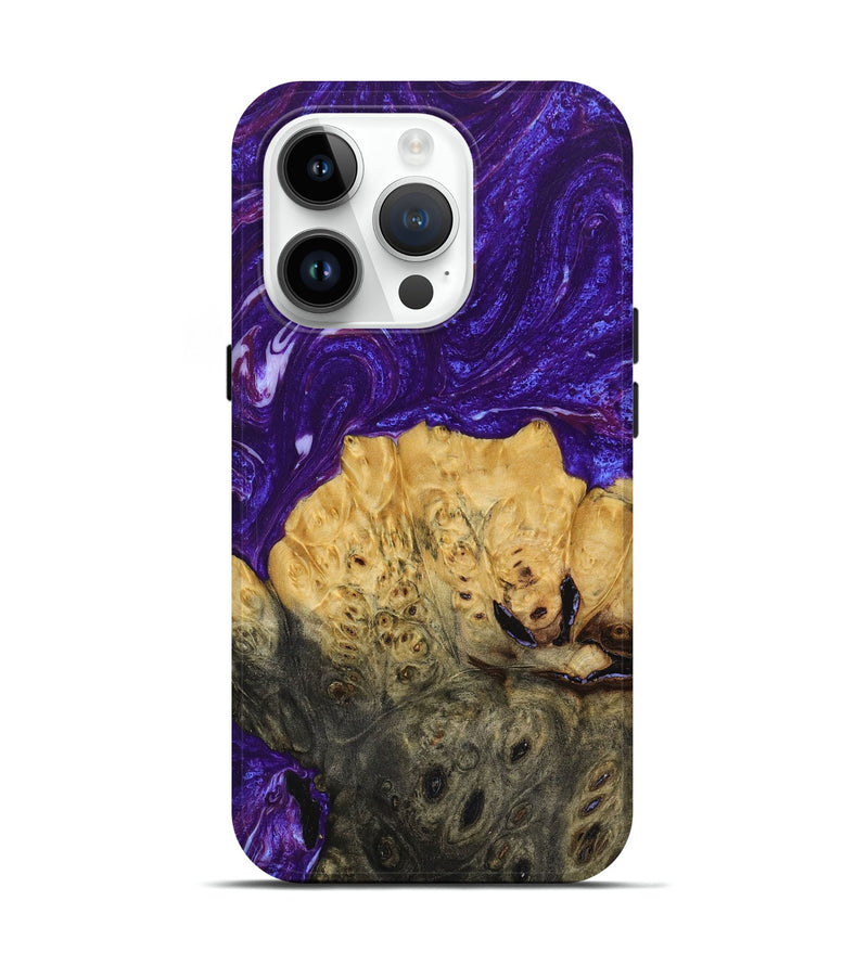 iPhone 15 Pro Wood+Resin Live Edge Phone Case - Sean (Purple, 658810)