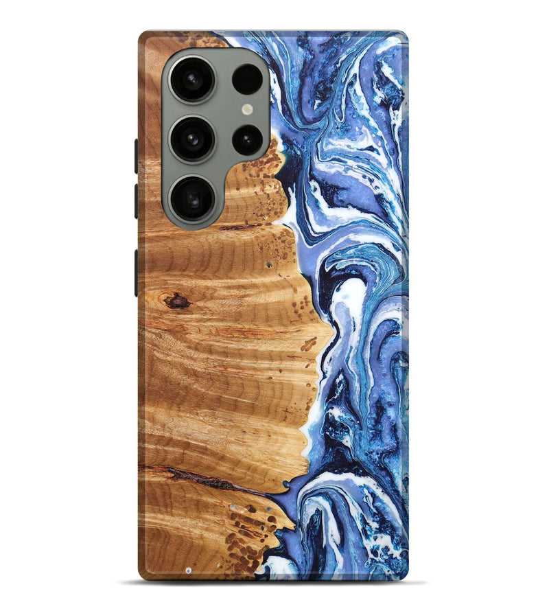 Galaxy S23 Ultra Wood+Resin Live Edge Phone Case - Adrienne (Blue, 658908)