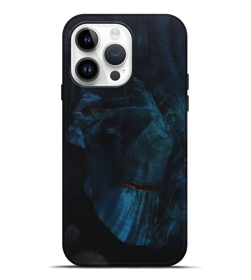 iPhone 15 Pro Max Wood+Resin Live Edge Phone Case - Litzy (Pure Black, 658915)