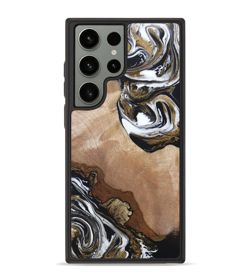 Galaxy S23 Ultra Wood+Resin Phone Case - Jonas (Black & White, 658964)