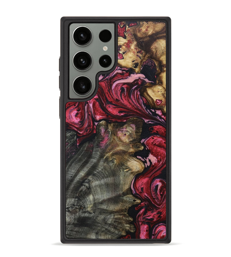 Galaxy S23 Ultra Wood+Resin Phone Case - Maverick (Red, 659006)