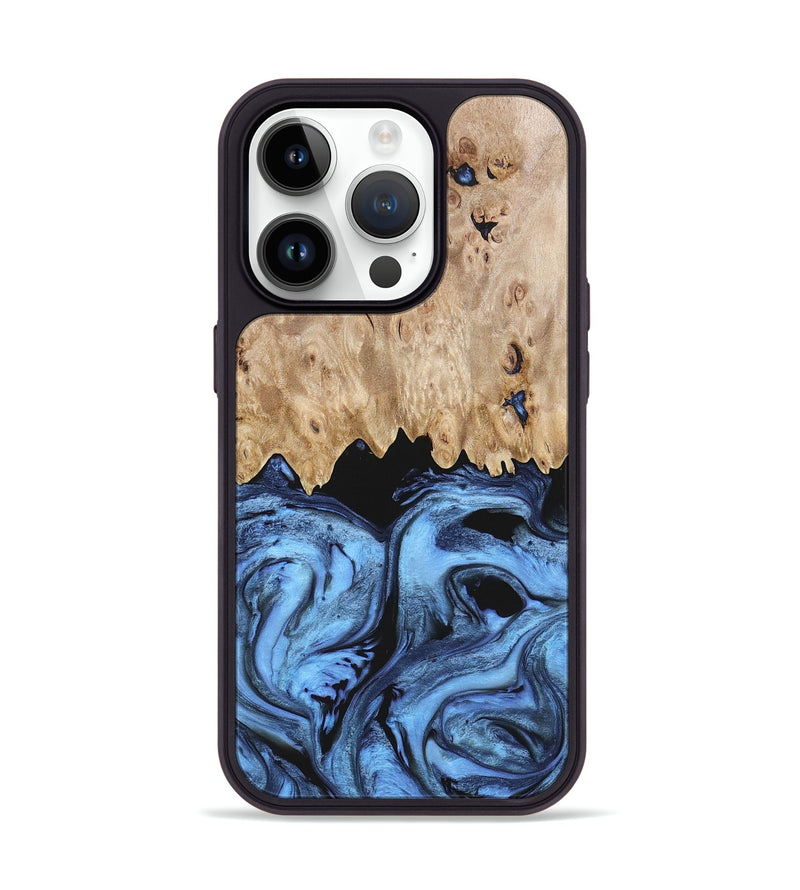 iPhone 15 Pro Wood+Resin Phone Case - Therese (Blue, 659076)