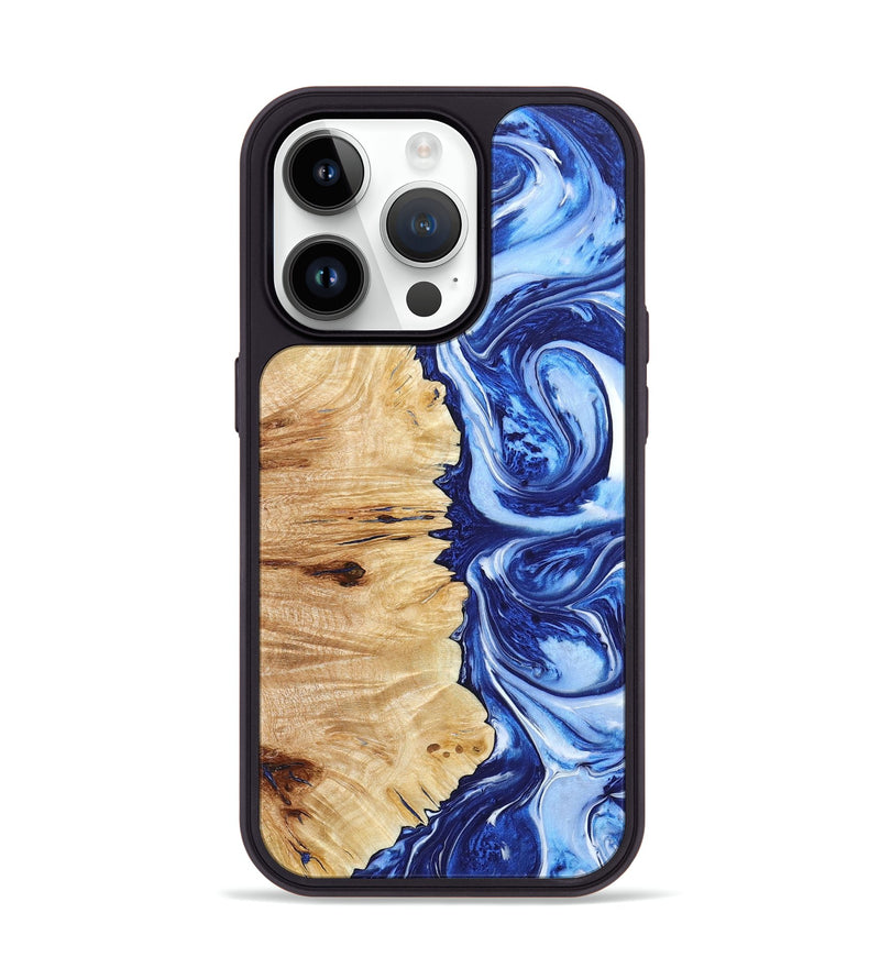 iPhone 15 Pro Wood+Resin Phone Case - Denzel (Blue, 659079)