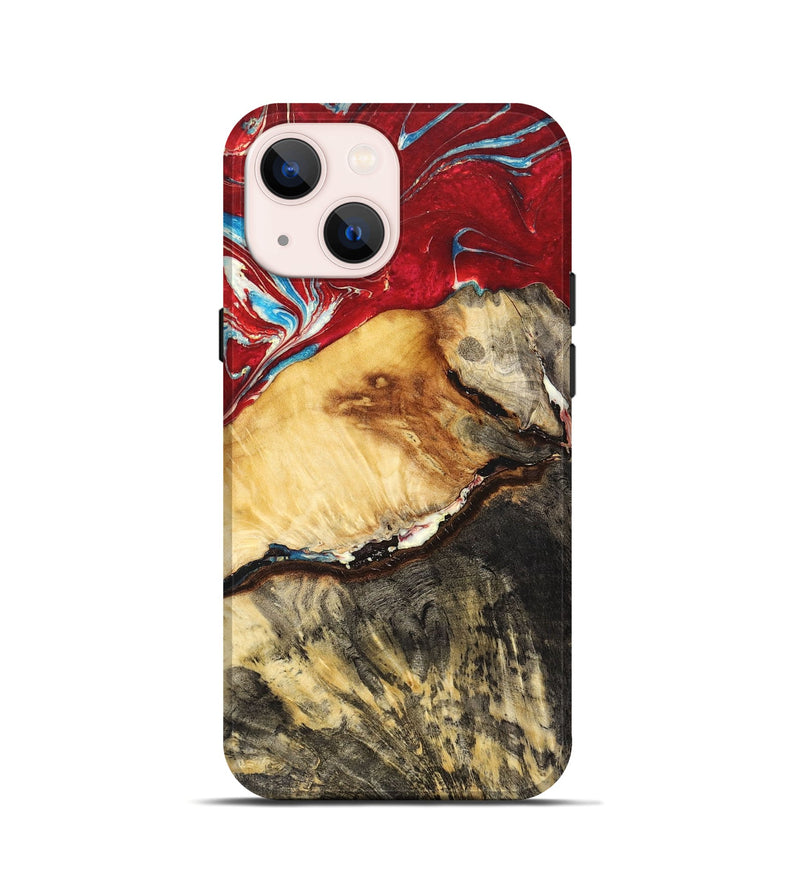 iPhone 13 mini Wood+Resin Live Edge Phone Case - Maeve (Red, 659258)