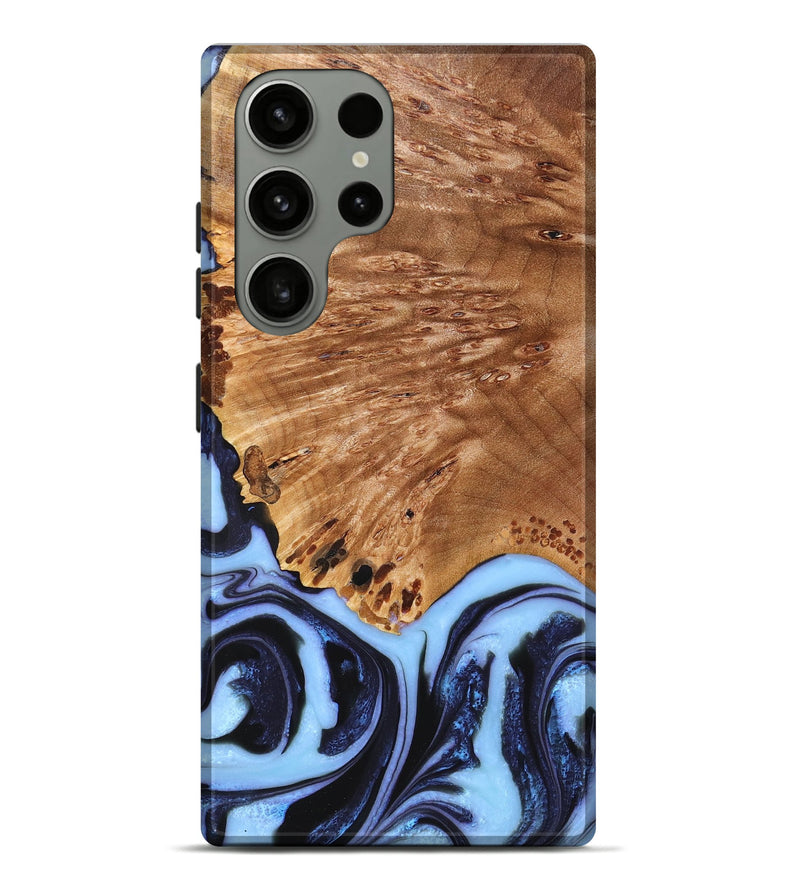 Galaxy S23 Ultra Wood+Resin Live Edge Phone Case - Miles (Blue, 659268)