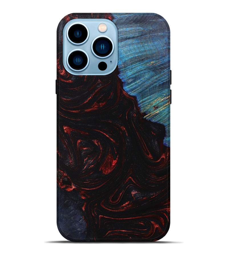 iPhone 14 Pro Max Wood+Resin Live Edge Phone Case - Lola (Red, 659284)