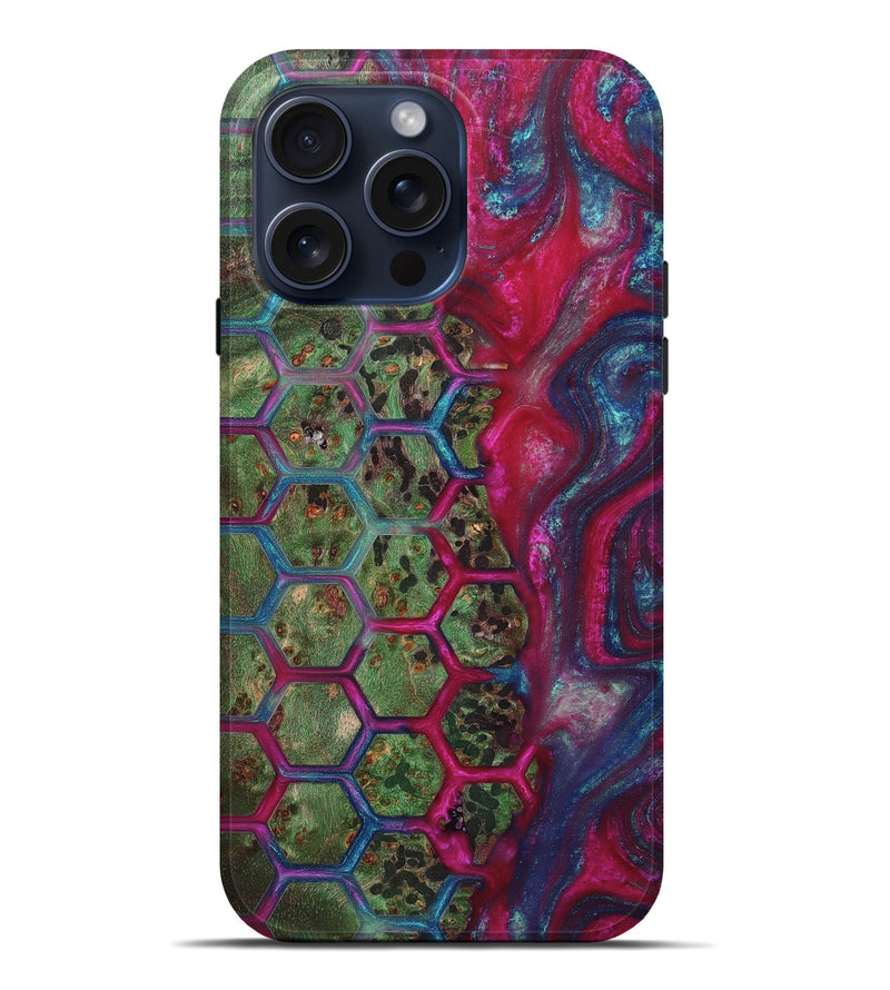 iPhone 15 Pro Max Wood+Resin Live Edge Phone Case - Nathaniel (Pattern, 659286)