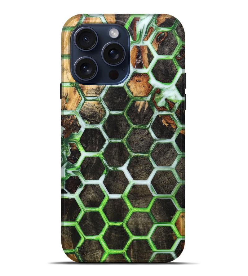 iPhone 15 Pro Max Wood+Resin Live Edge Phone Case - Litzy (Pattern, 659287)