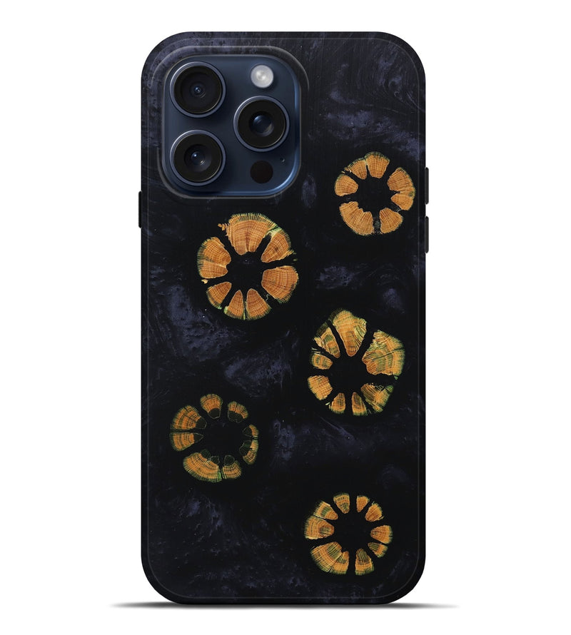 iPhone 15 Pro Max Wood+Resin Live Edge Phone Case - Oscar (Pure Black, 659299)