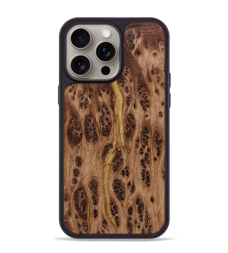 iPhone 15 Pro Max Wood+Resin Phone Case - Priscilla (Wood Burl, 659308)