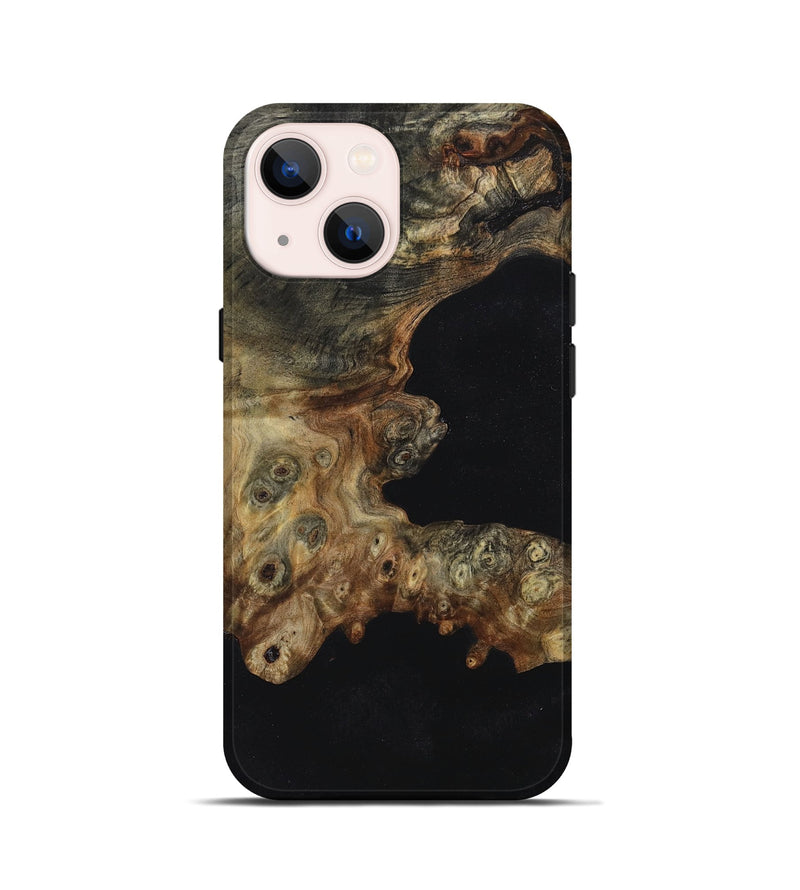 iPhone 13 mini Wood+Resin Live Edge Phone Case - Jacob (Pure Black, 659478)