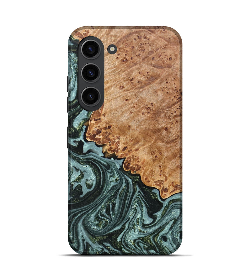 Galaxy S23 Wood+Resin Live Edge Phone Case - Hanna (Green, 659498)