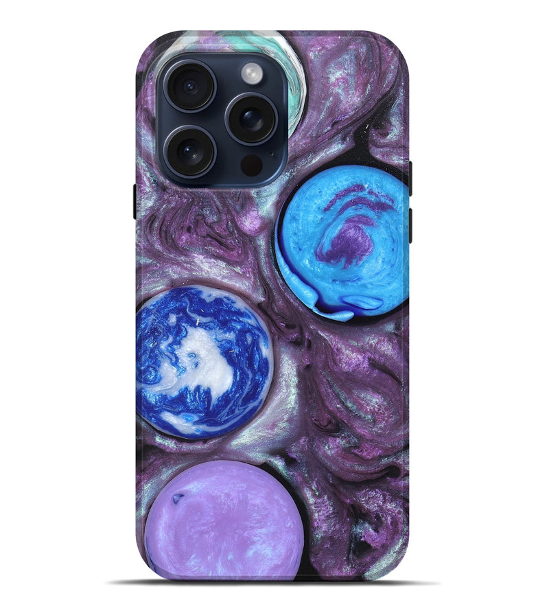 iPhone 15 Pro Max Wood+Resin Live Edge Phone Case - Neal (Cosmos, 659504)