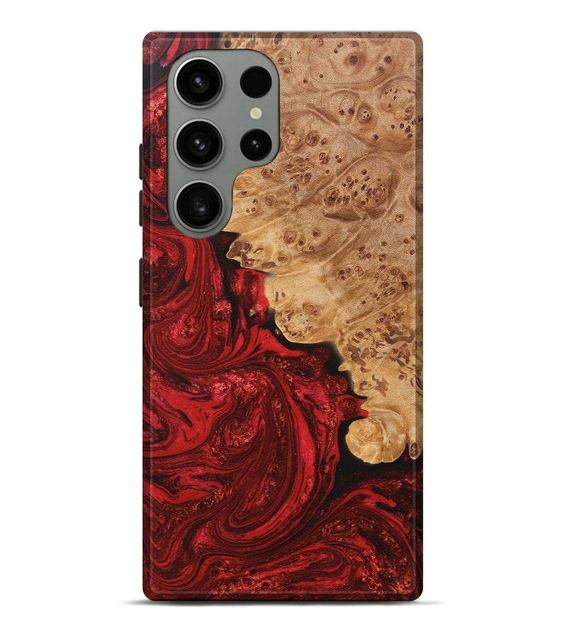 Galaxy S23 Ultra Wood+Resin Live Edge Phone Case - Sasha (Red, 659510)