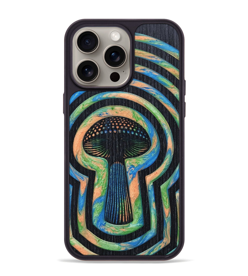 iPhone 15 Pro Max Wood+Resin Phone Case - Sade (Retro, 659523)