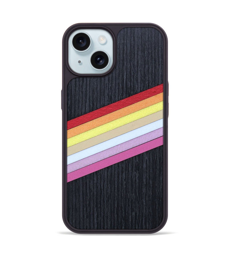 iPhone 15 Wood+Resin Phone Case - Kamryn (Retro, 659530)