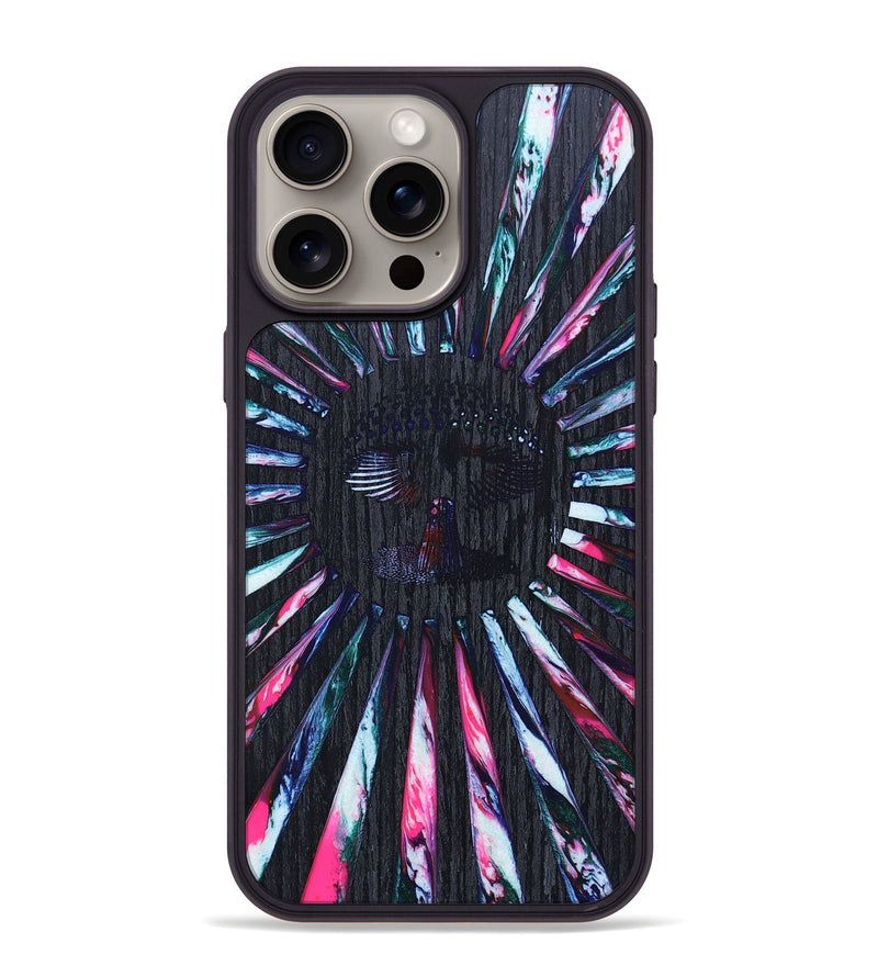 iPhone 15 Pro Max Wood+Resin Phone Case - Carmen (Retro, 659579)