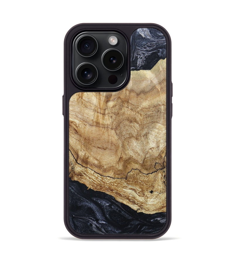 iPhone 15 Pro Wood+Resin Phone Case - Edna (Gunmetal, 659587)