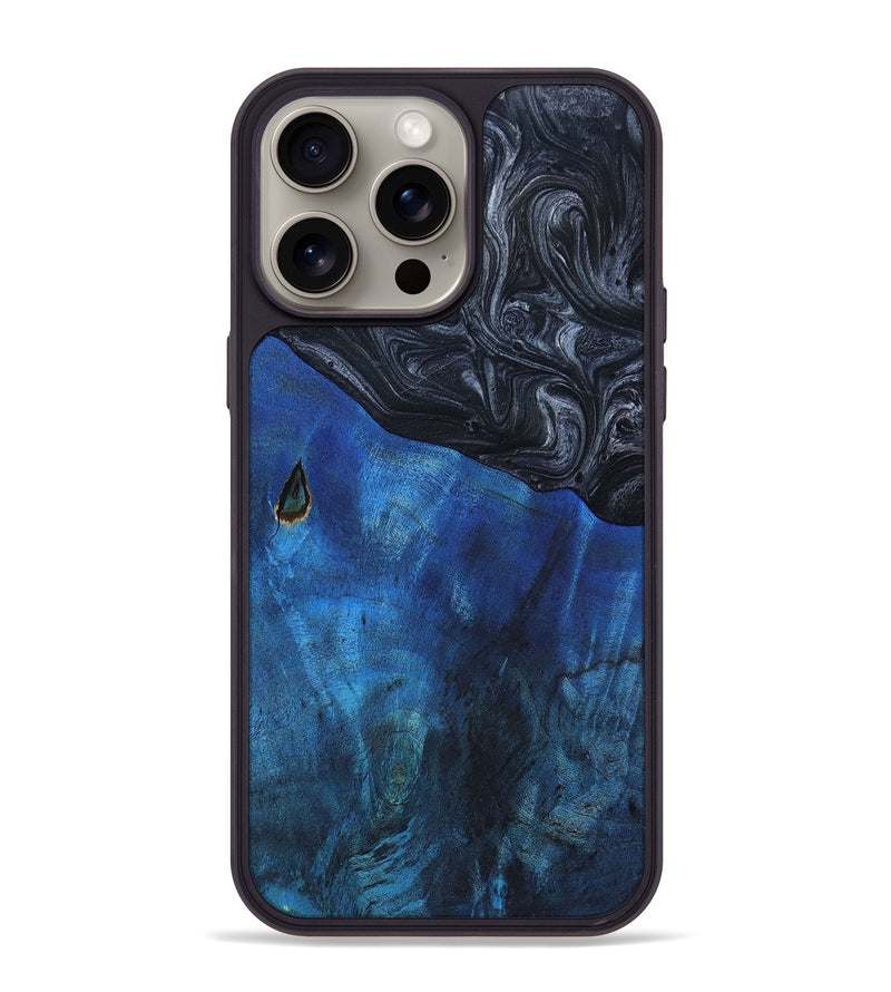 iPhone 15 Pro Max Wood+Resin Phone Case - Aliyah (Gunmetal, 659624)