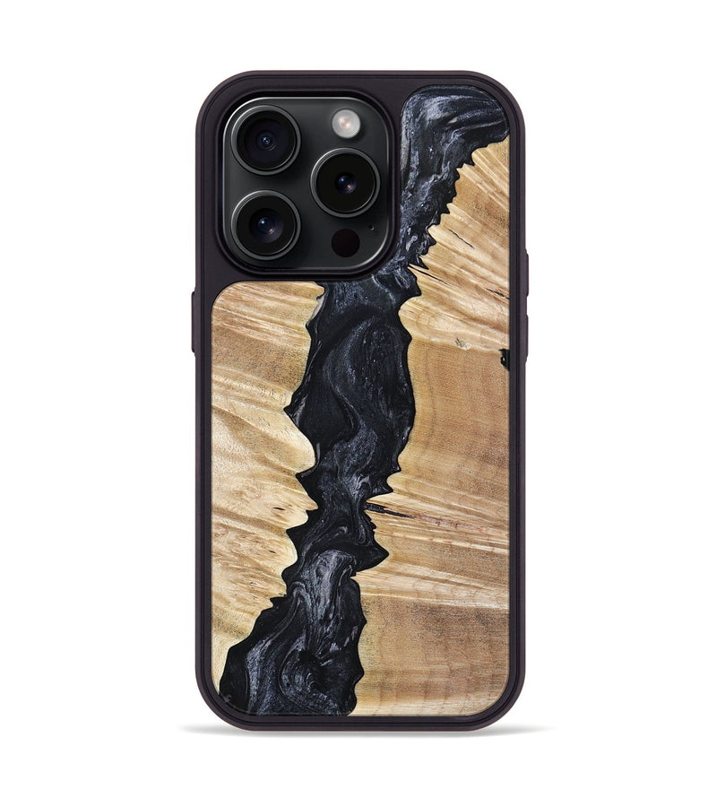iPhone 15 Pro Wood+Resin Phone Case - Cruz (Gunmetal, 659637)