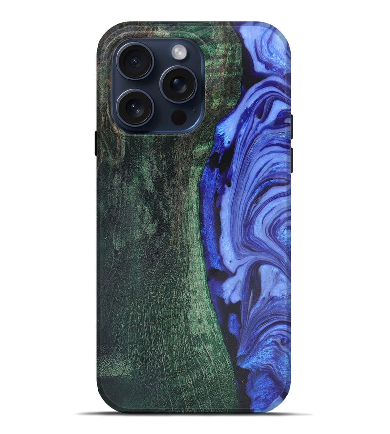 iPhone 15 Pro Max Wood+Resin Live Edge Phone Case - Tatum (Purple, 659645)